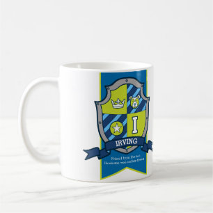Mug Lettre irving I crête bleu vert nom signifiant