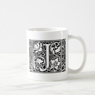 Mug Lettre J Monogramme médiéval Art Nouveau