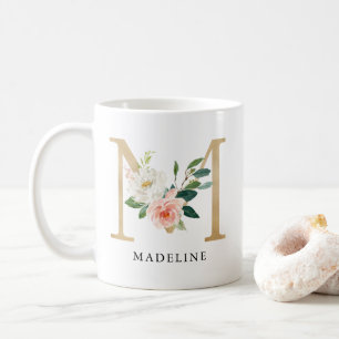Mug LETTRE M MONOGRAPHIQUE M Rose et or