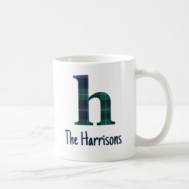 Mug Lettre minuscule d'impression plaid h initiale et  (Droite)