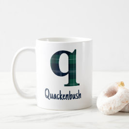 Mug Lettre minuscule d'impression plaid q initiale et