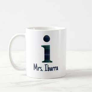 Mug Lettre minuscule initiale i et nom en Imprimé Vich