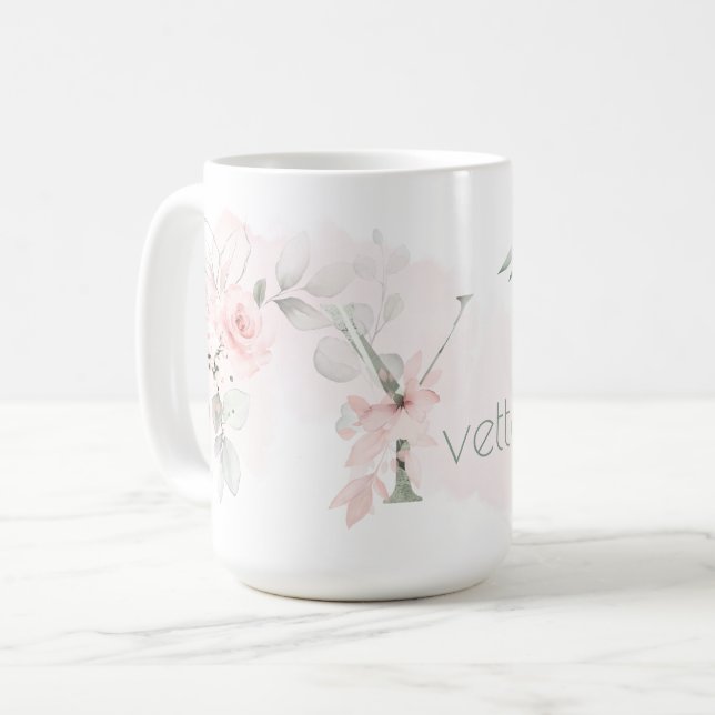 Mug Lettre minuscule Y rose rose pâle (Devant gauche)