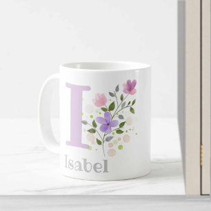 Mug Lettre monogramme I et prénom chrétien