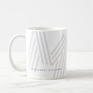 Mug Lettre Monogramme multiligne moderne personnalisée