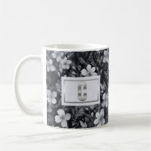 LETTRE MONOGRAPHIQUE ARGENT AQUATIE Florale