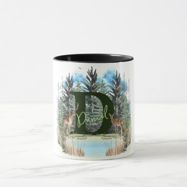 MUG LETTRE MONOGRAPHIQUE D PERSONNALISÉE DE CHÈQUES AQ (Centre)