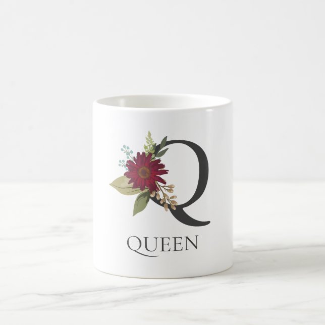 Mug LETTRE MONOMOBILE Florale Moderne Personnalisable  (Centre)