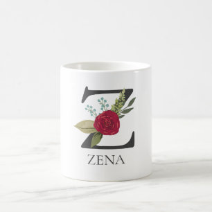 Mug LETTRE MONOMOBILE Florale Moderne Personnalisable 