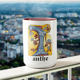 Mug LETTRE MOYENNE BLEUE ET ROUGE IVÉE Illuminée I