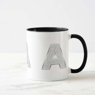 Mug LETTRE Parties scintillant EN ARGENT A