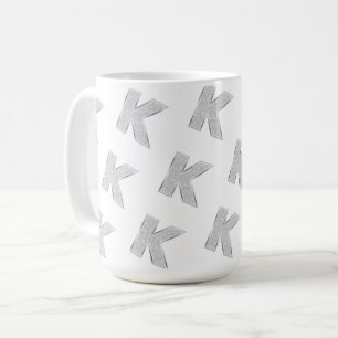 Mug Lettre Parties scintillant en argent K
