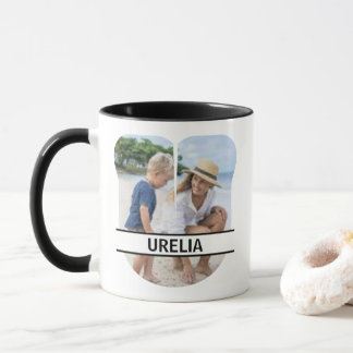 Mug Lettre personnalisée avec photo et nom 'U'