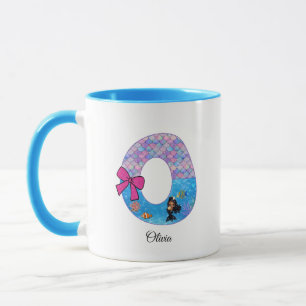 Mug Lettre personnalisée de l'alphabet de sirène O