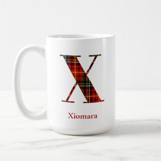 Mug Lettre plaid tendance X Monogramme Nom Noël