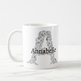 MUG LETTRE POPULAIRE BLANC NOIR A