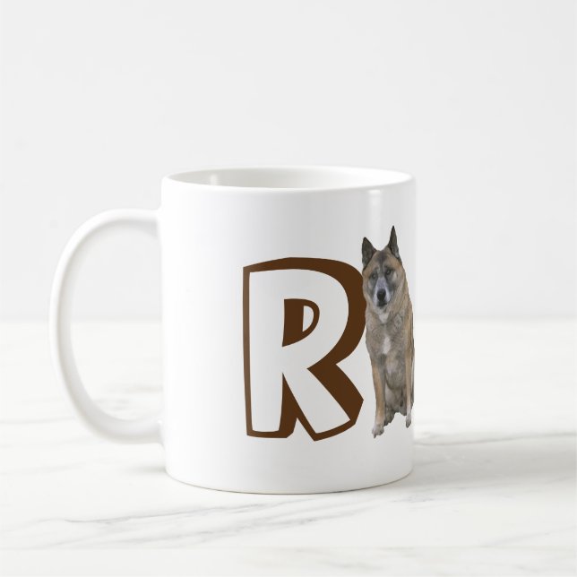 Mug - Lettre R Grand Chien et nom (Gauche)