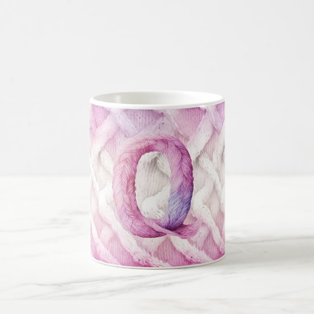 Mug Lettre rose blanche pourpre Q (Centre)