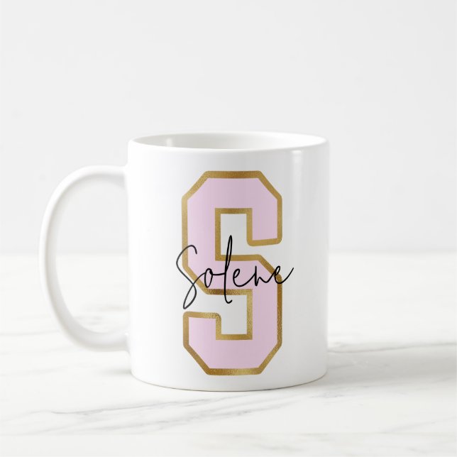 Mug Lettre rose Gold College Varsity Monogram S (Gauche)