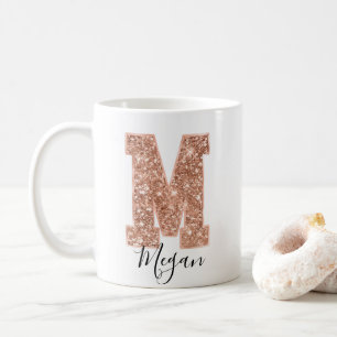 Mug LETTRE rose Parties scintillant or Varsity Monogra