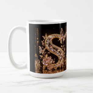 Mug Lettre S en cristal doré royal Monogramme de lux
