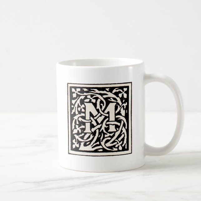 Mug LETTRE vintage M ART NOUVEAU (Droite)