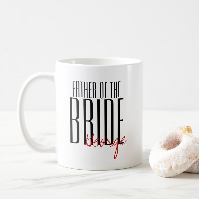 Mug Lettres audacieuses "Père de la mariée" Parti de m (Avec donut)