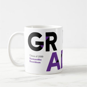 Mug Lettres de remise de diplômes violettes grandes et