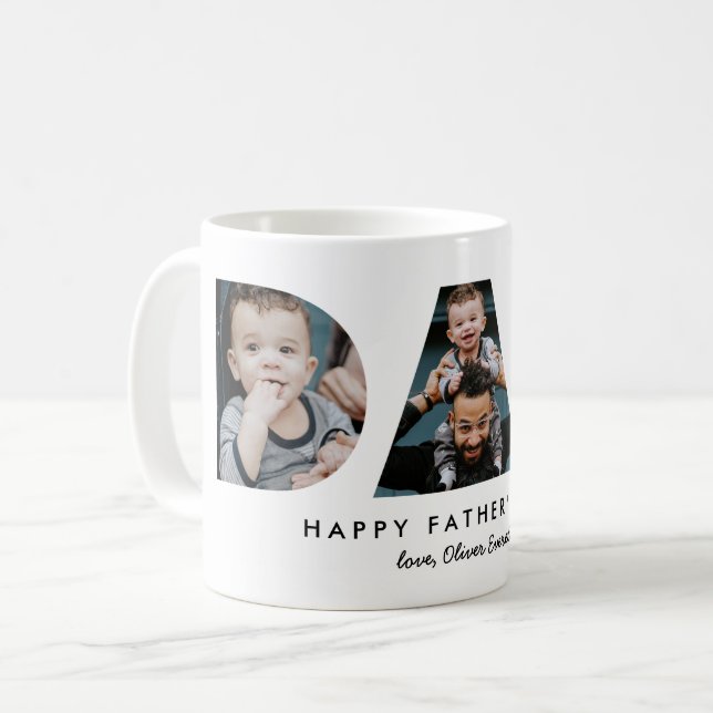 Mug Lettres photo papa fête des pères (Devant gauche)