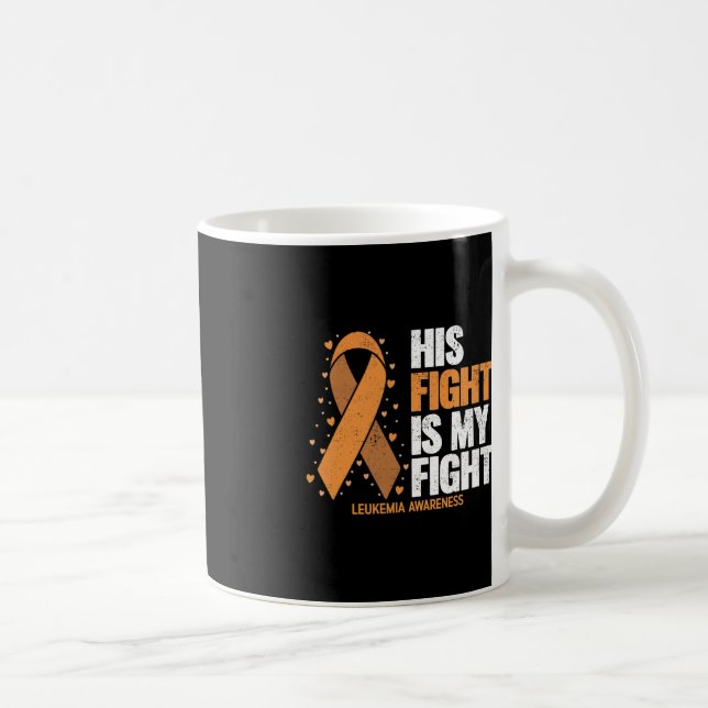 Mug Leukémie Sensibilisation Son combat est mon combat (Droite)