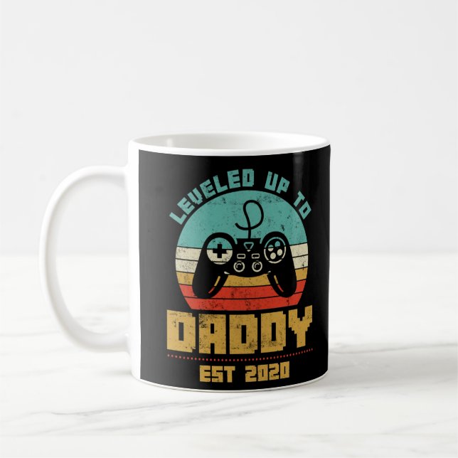 Mug Leveled Jusqu'À Papa 2020 Papa À Être Baby Annonce (Gauche)