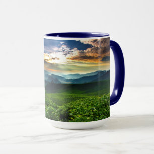 Mug Lever de soleil au-dessus de ferme de thé