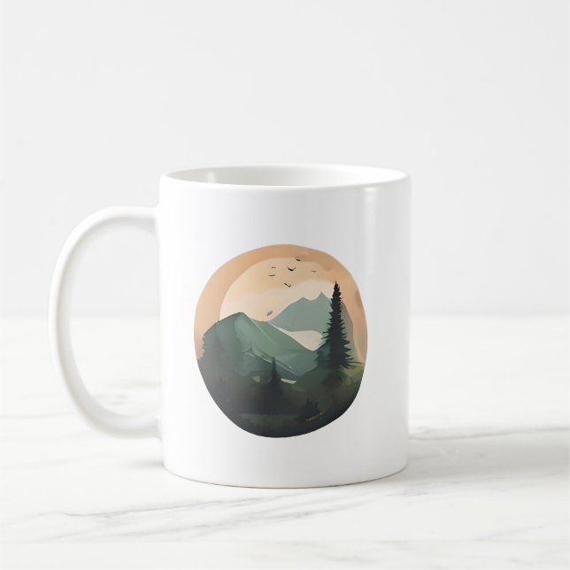 Mug Lever de soleil au-dessus des pics : une scène de  (Gauche)