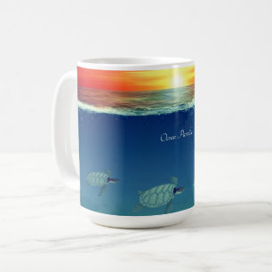 Mug Lever de soleil, tortues de mer & calligraphie