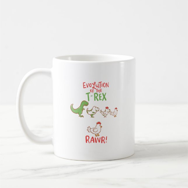 Mug L'Évolution De La Rive-T-Rex ! Dino Dino Dino Dick (Gauche)