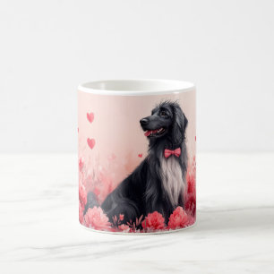 Mug Lévrier Afghan avec des Roses - Saint-Valentin