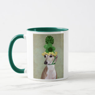 Mug Lévrier dans le casquette tricoté par vert