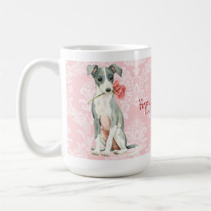 Mug Lévrier italien de rose de Valentine