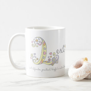 Mug Lexi lettre L nom signifiant muqueuse monogramme
