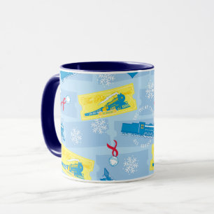 Mug L'Express polaire   Retro Train & Ticket Motif