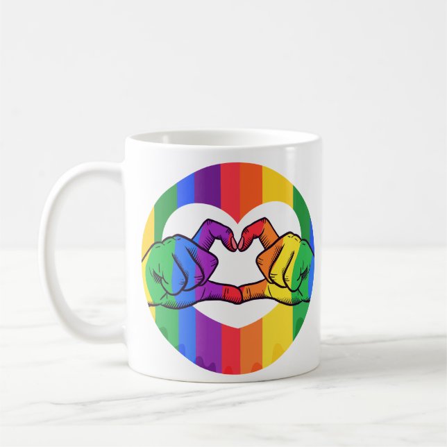 Mug LGBTQ Arc-en-ciel mains (Gauche)