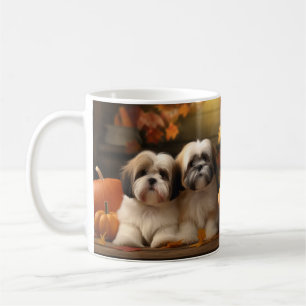 Mug Lhasa Apso Chiot Automne Citrouille de plaisir