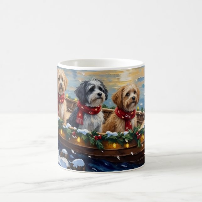Mug Lhasa Apso Christmas Boat Holiday (Centre)