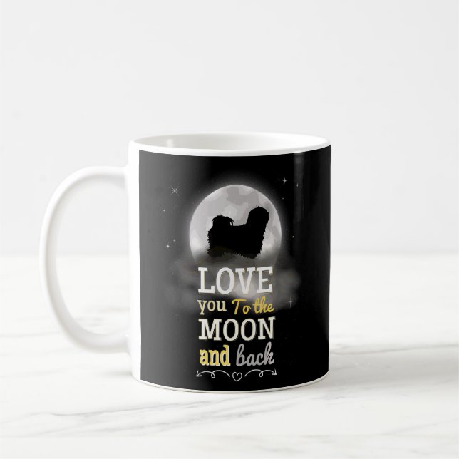 Mug Lhassa Apso Chien Aimer À La Lune (Gauche)