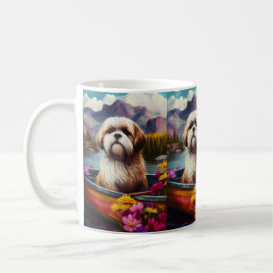 Mug Lhassa Apso sur une rame : une aventure Pittoresqu