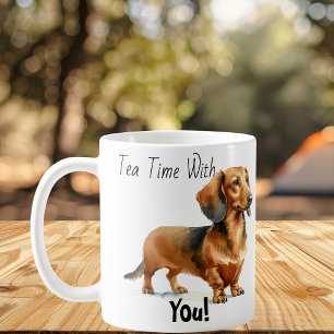 Mug L'heure du thé avec vous ! Dachshund Mignon