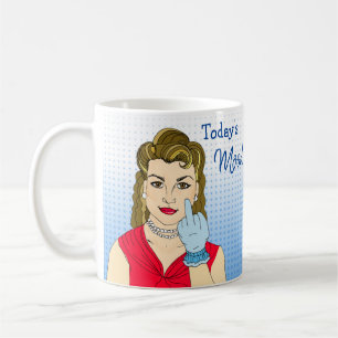 Mug L'humeur d'aujourd'hui, une dame rétro qui renvers