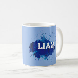 Mug Liam nom personnalisé bleu