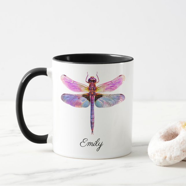 Mug Libellule Vive Personnalisée (Avec donut)