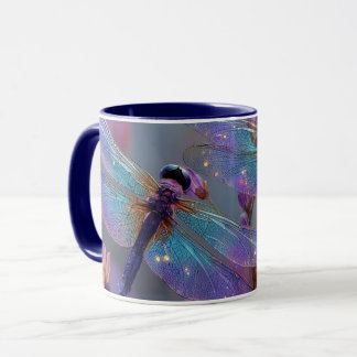 Mug libellules violettes et bleues